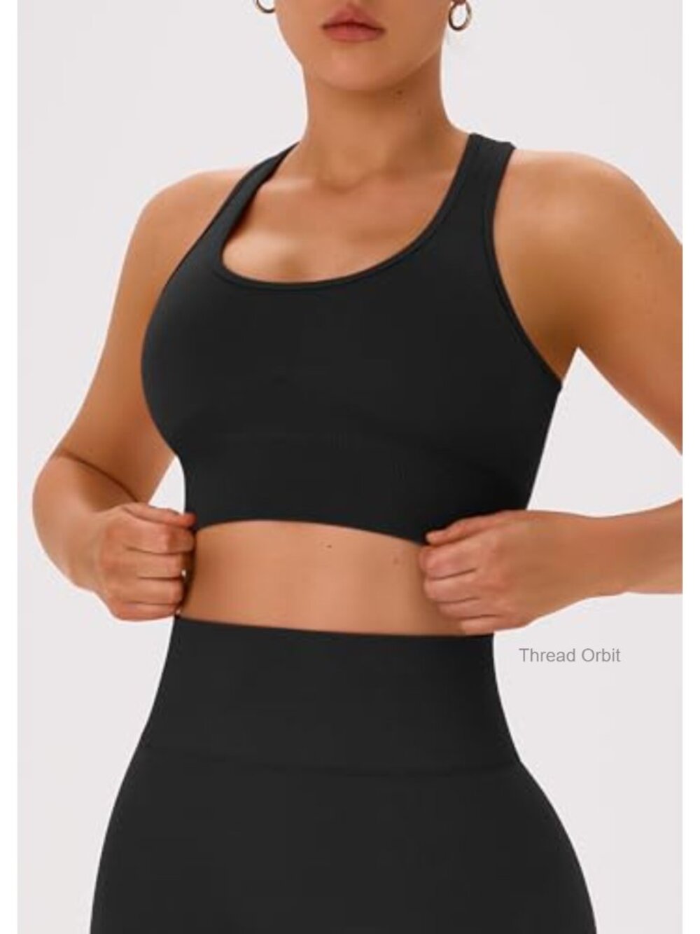 2 Piece Workout Set Racerback Sports Bra High Waist Leggings Seamless - Picture 5 of 6